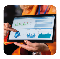First Click & Heatmaps A person pointing a tablet showing analytics