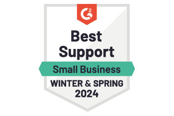 Badge g2 Small Business Best Support winter & Spring 2024