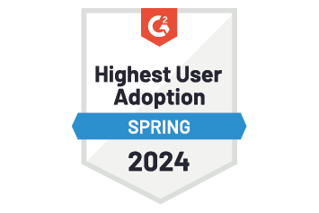 Badge g2 highest User Adoption Spring 2024