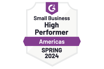Badge g2 Small Business High Performer Americas Spring 2024