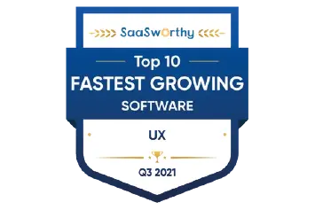 SaaSworthy Top 10 Fastest Growing Software Ux Q3 2021