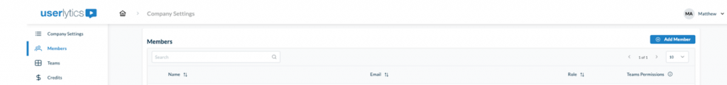 Userlytics Project and Account Management System (PAM) - Members
