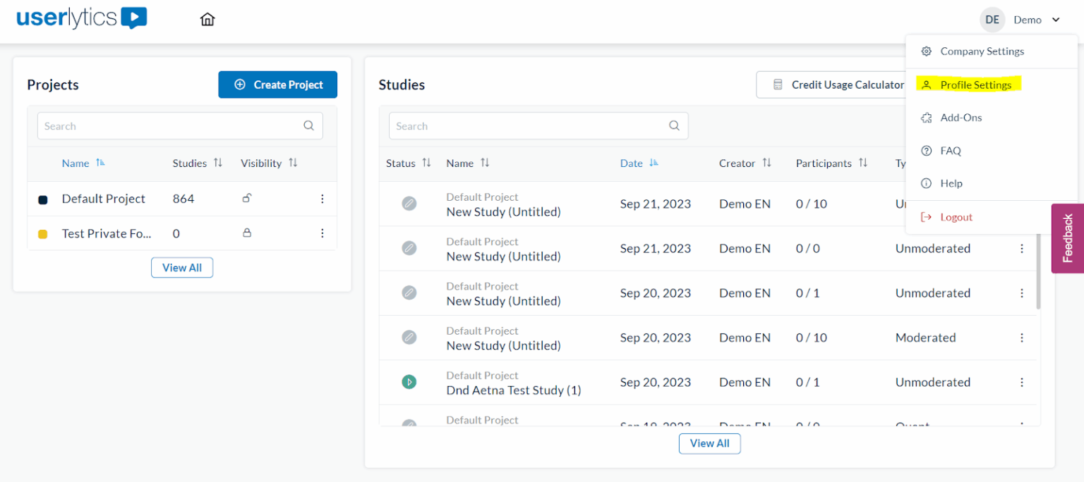 How to Set up your Userlytics Profile | Client Help Center | Userlytics