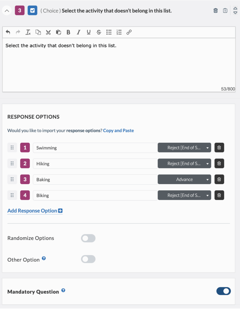 Userlytics Platform - adding questions to test if participants are paying attention.