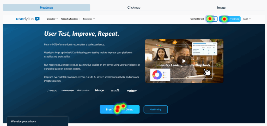 Userlytics - visualize and analyze activity metrics - First Click Testing