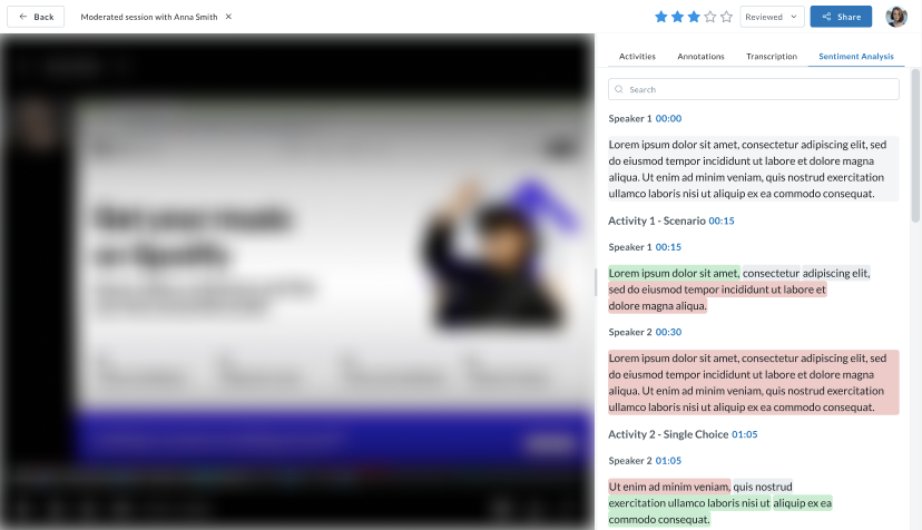 Screenshot 2025-05-07 at 12.58.39.png Userlytics Sentiment Analysis - color-coded sentiment analysis.