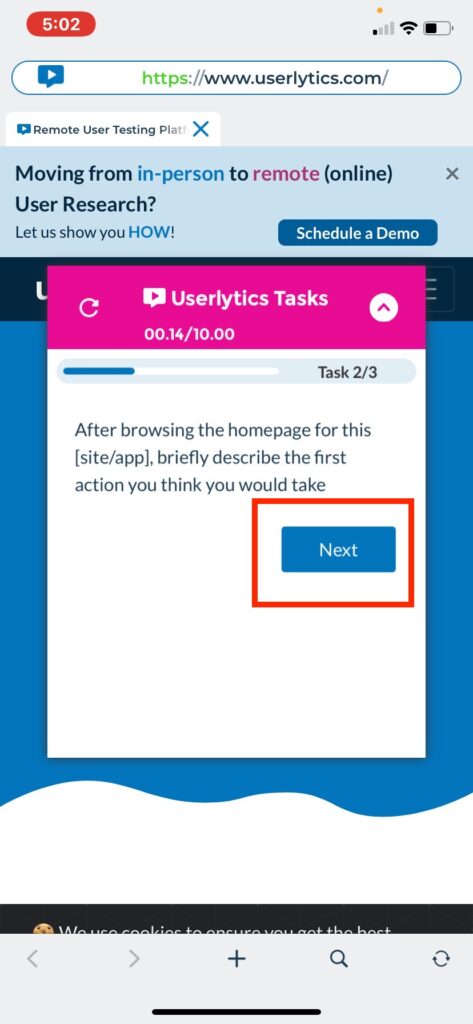Launch a Test on iOS - Begin Task