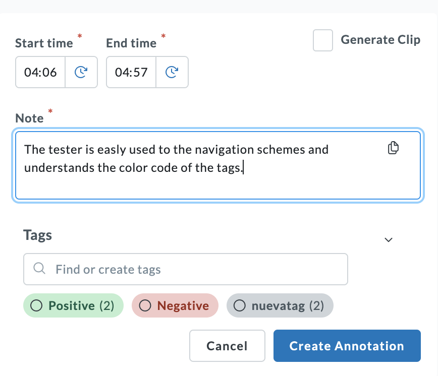 Screenshot 2025-05-07 at 12.55.29.png Userlytics - How to Create and Share Test Annotations - add note and tags