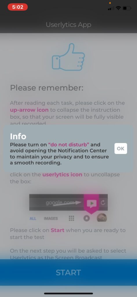 Launch a Userlytics Test on iOS - Put Phone on Do Not Disturb Mode