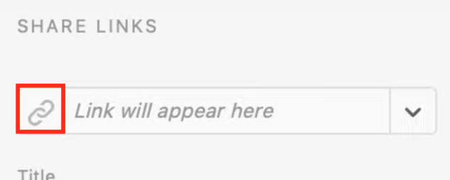 Prototypes Compatible with Userlytics - Click the link icon on Adobe XD to copy it to your clipboard