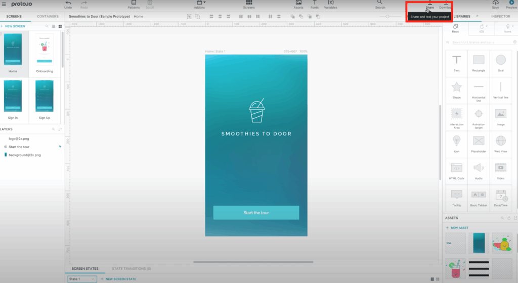 Prototypes Compatible with Userlytics - obtain link on proto.io