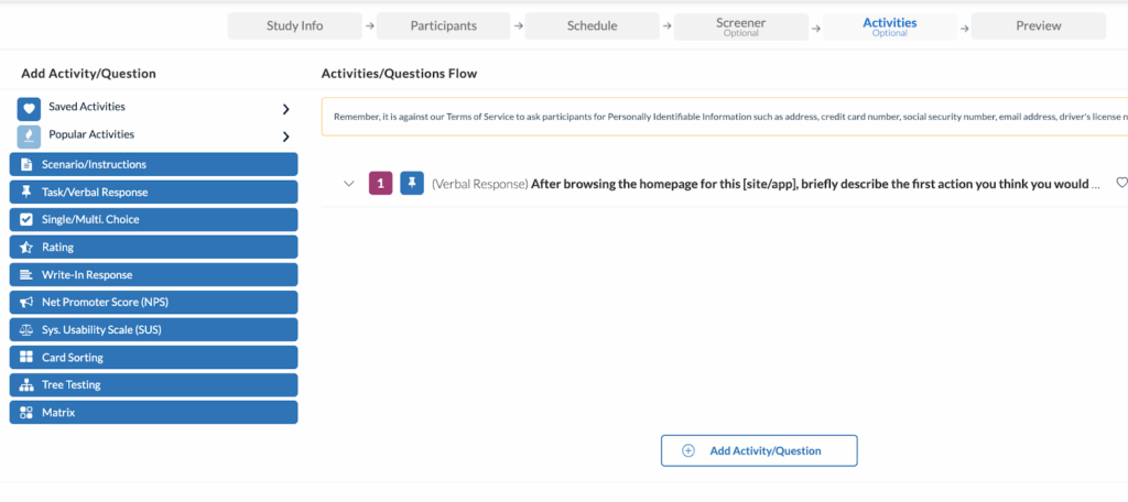 How to add Matrix Questions - Activities Tab