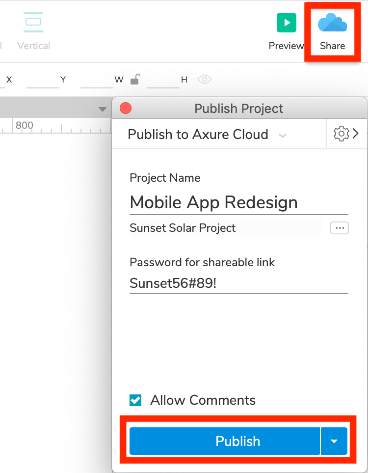 Prototypes Compatible with Userlytics - Obtain public prototype URL on Axure