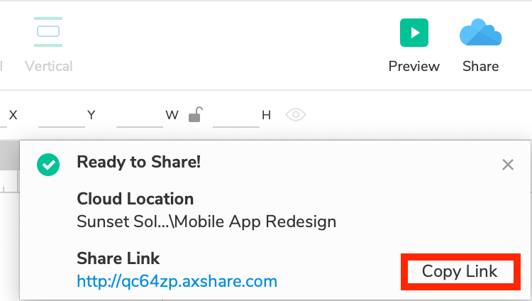 Prototypes Compatible with Userlytics - Copy prototype URL on Axure