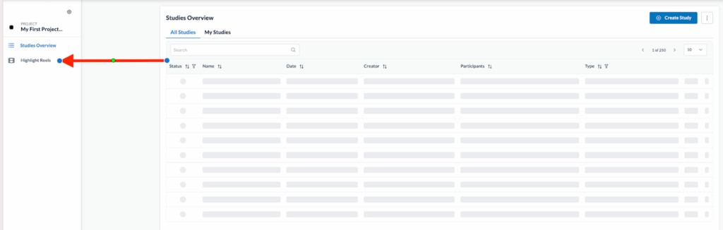 Userlytics - How to Create and Share Test Annotations - Highlight reels menu option