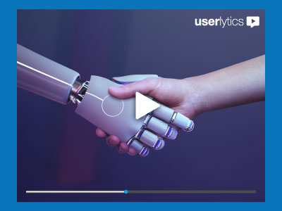 Robot handshake human background, futuristic digital age. Representing How AI-Native Research Is Rewriting UX