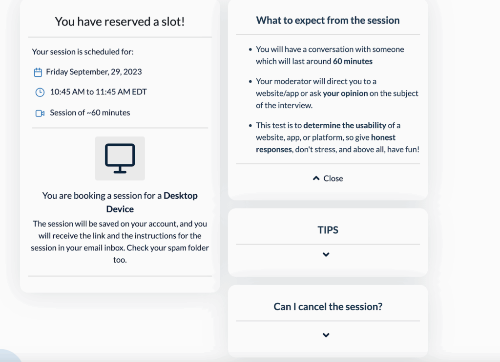 Cancel a Live Conversation Session - Click on "Can I cancel the session?"