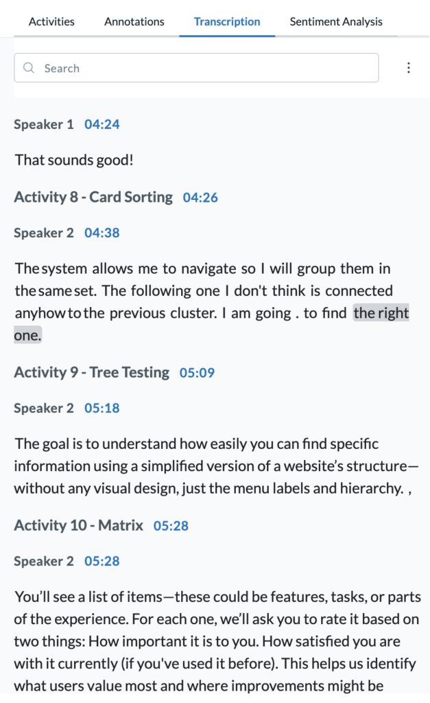 Screenshot 2025-05-07 at 15.30.04.png Userlytics - Transcriptions Tab