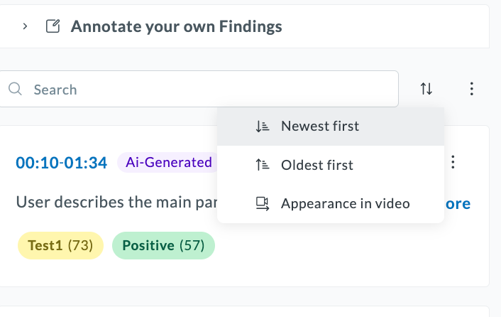 Annotate your own findings box with settings.