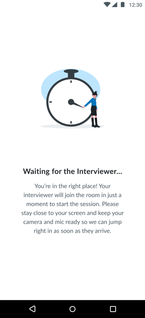 Waiting for the interviewer page