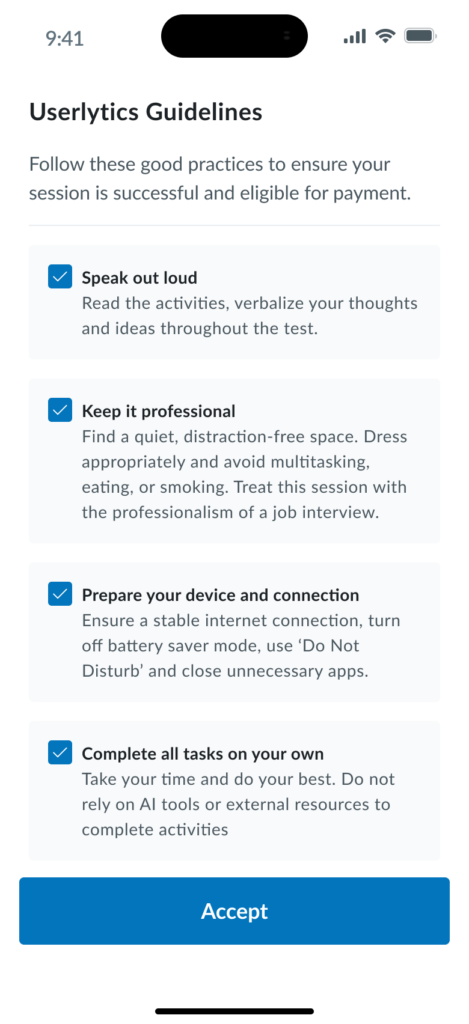 Userlytics guidelines